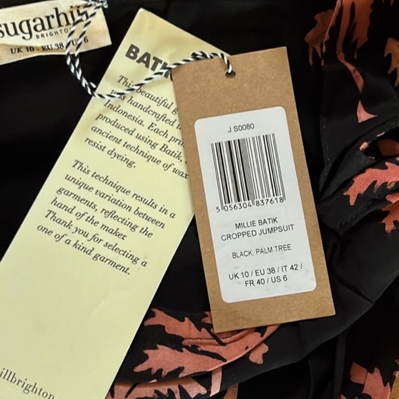 NWT Modcloth x Sugarhill Feeling the Breeze Black Palm Jumpsuit - Picture 5 of 14